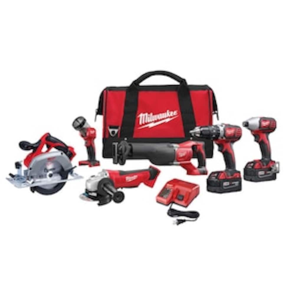 M18 18V Li-Ion Cordless Combo Tool Kit (6-Tool) w/(2) 3.0 Ah Batteries, (1) Charger, (1) Tool Bag