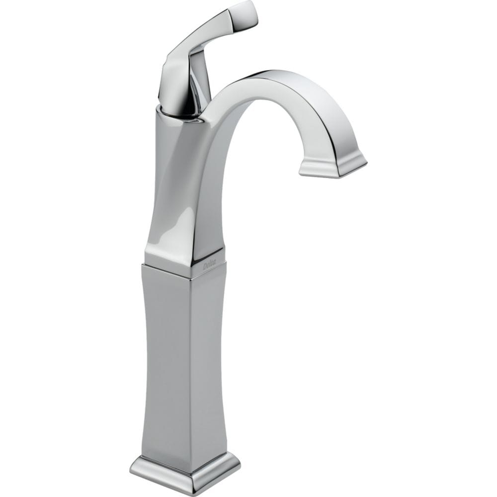 Robinet de lavabo de salle de bain à arc élevé à poignée unique et à trou unique Dryden, montage sur pont, débit standard, chrome