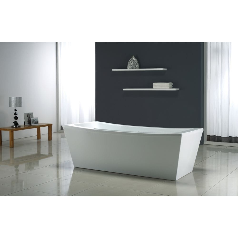 Terra 6 ft. Acrylic Freestanding Flat-bottom Bathtub in White