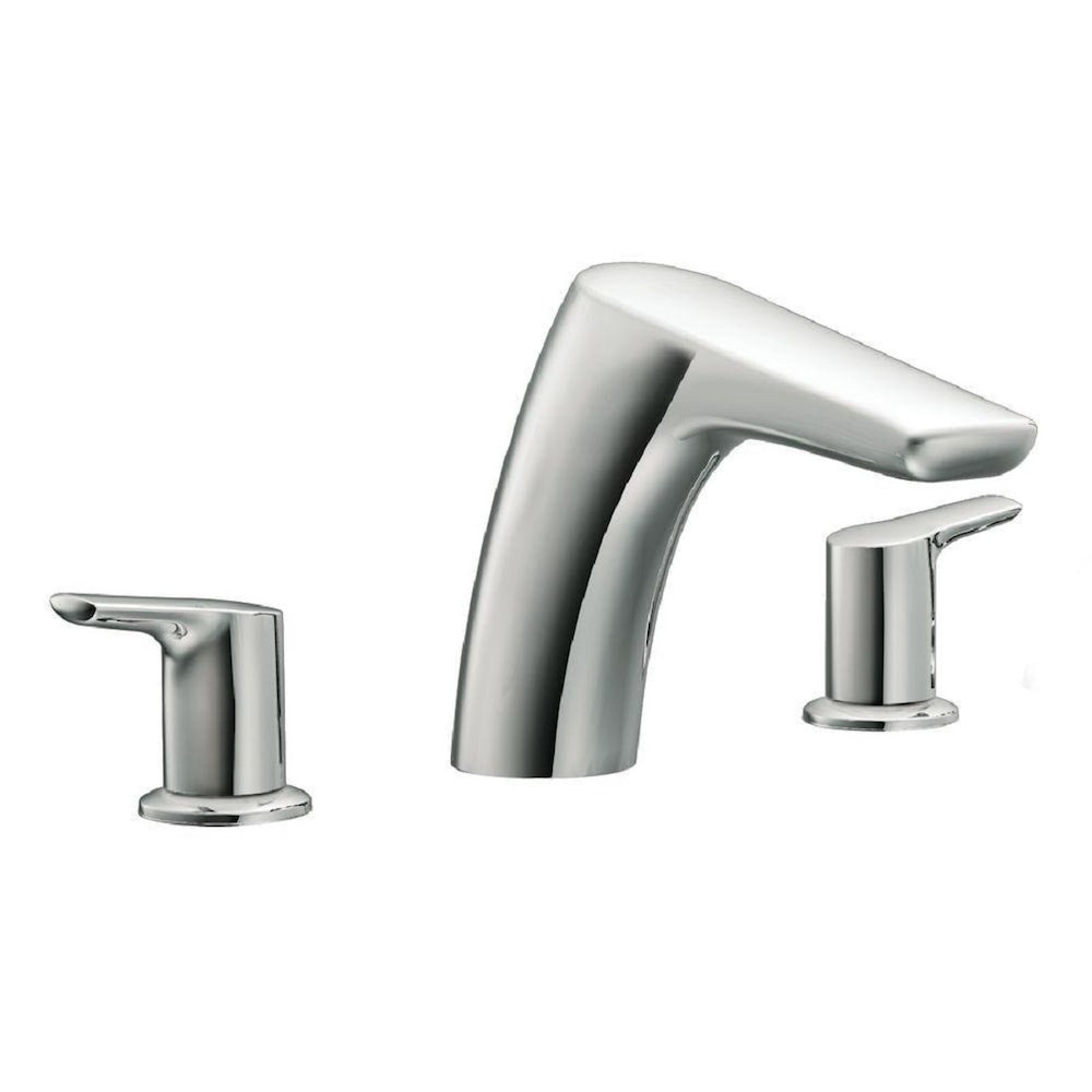 Robinet de baignoire romaine à arc bas à 2 poignées en chrome (robinet non inclus)
