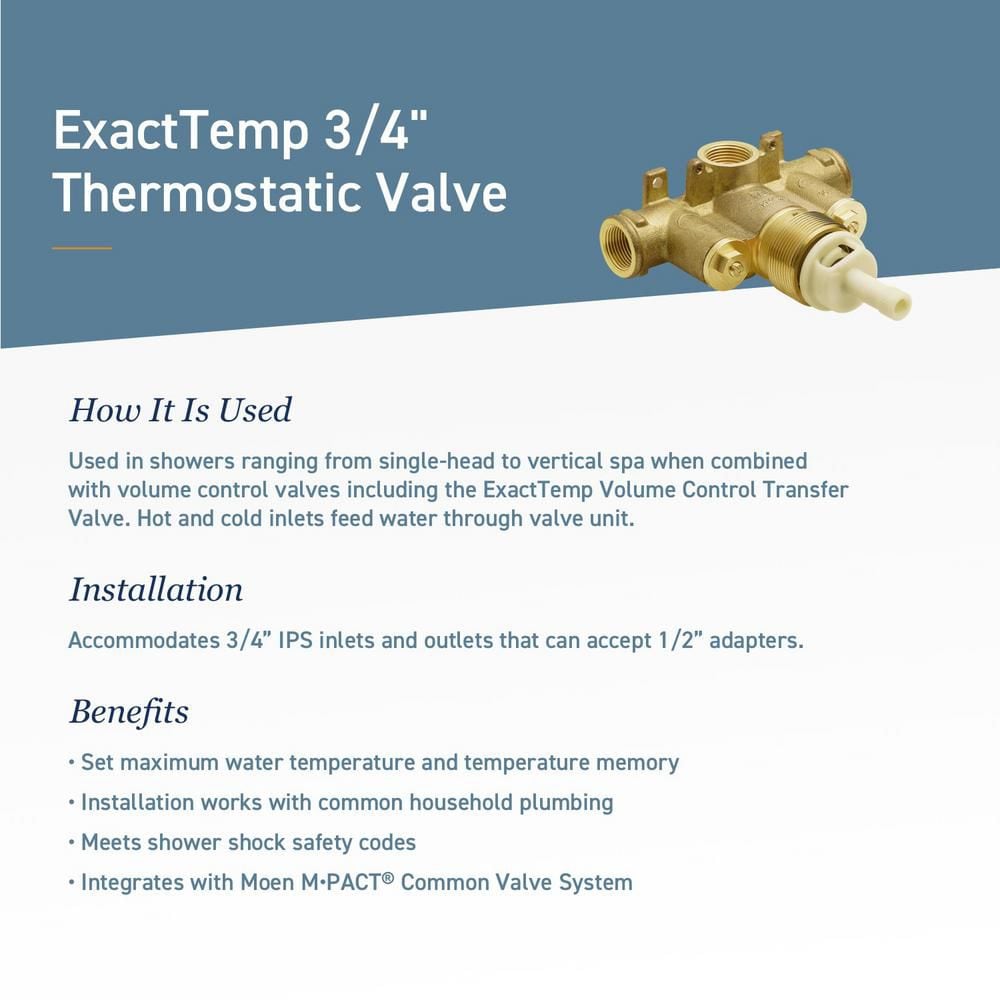 ExactTemp 3/4-inch Brass IPS Connection Includes Check Stops