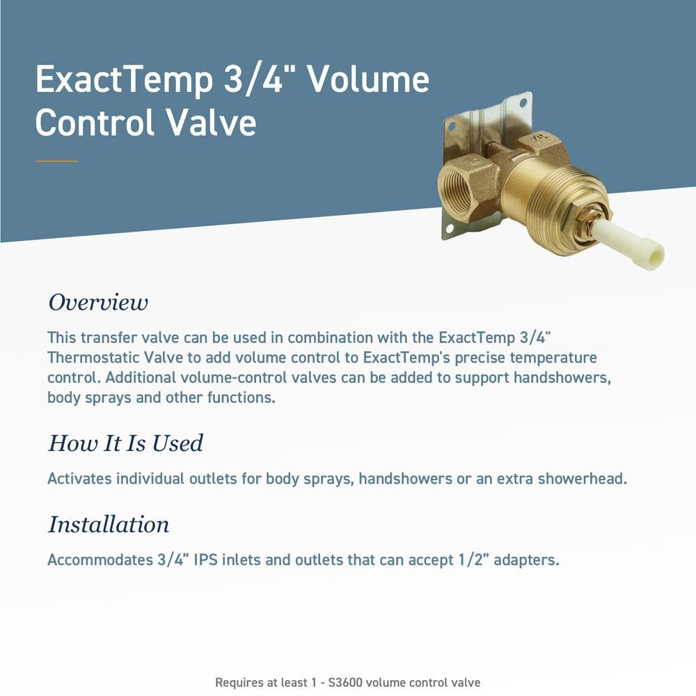 ExactTemp 3/4-inch Cast-Metal IPS Volume Control Valve