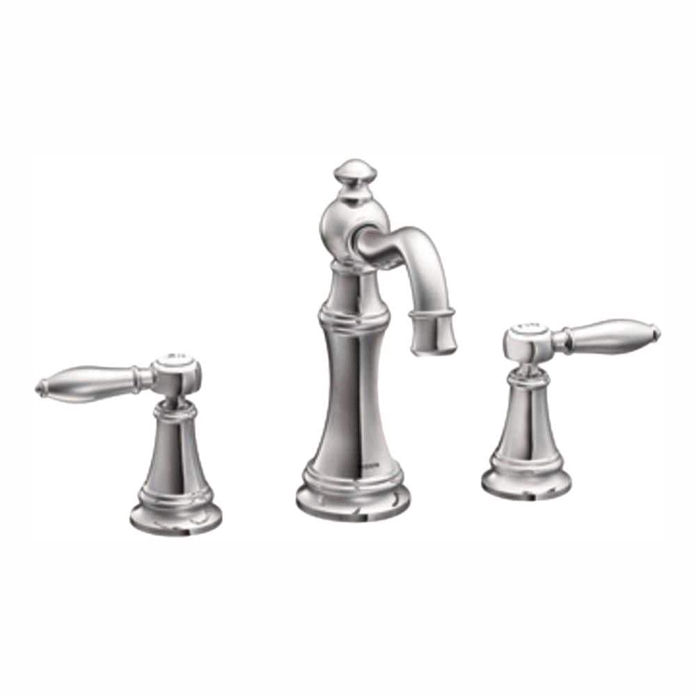 Robinet de lavabo de salle de bain à 2 poignées Weymouth de 8 à 16 pouces en chrome (drain inclus; valve non incluse)