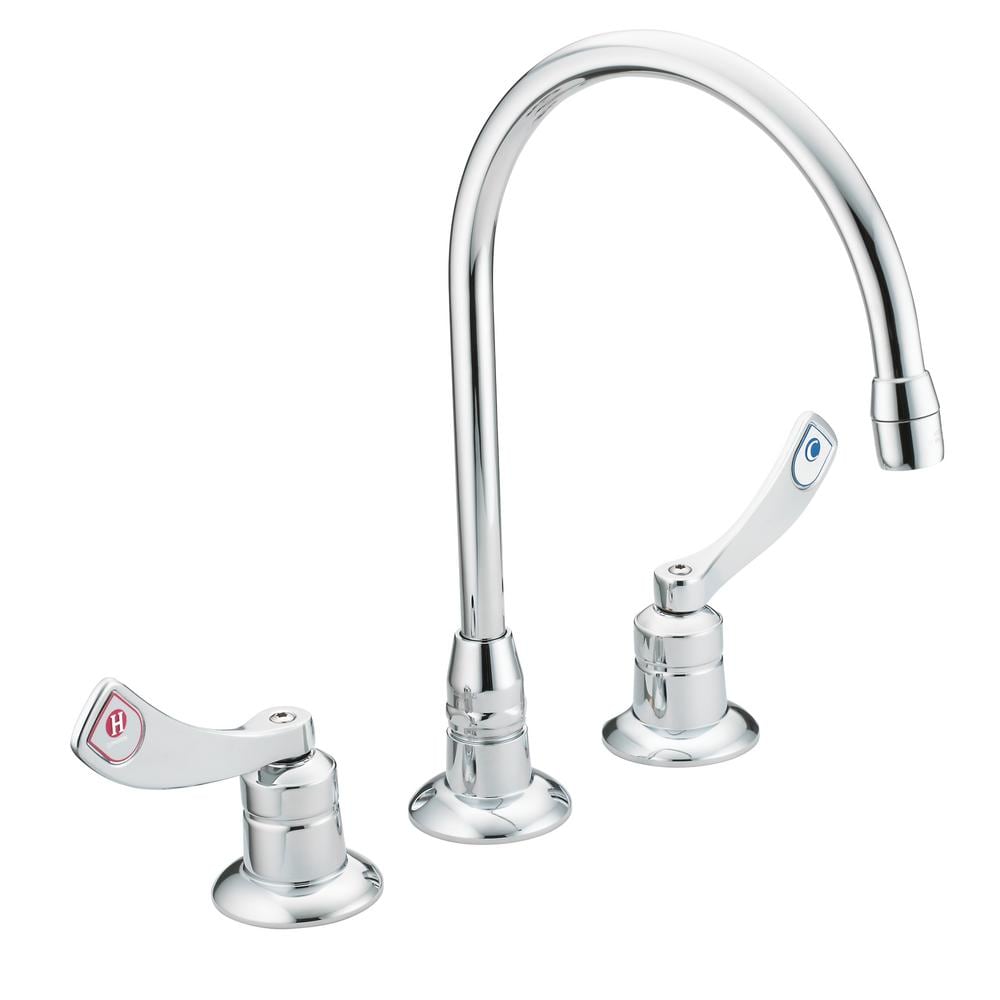 Robinet de salle de bain à arc élevé à 2 poignées et à large bec M-Dura de 8 pouces en chrome