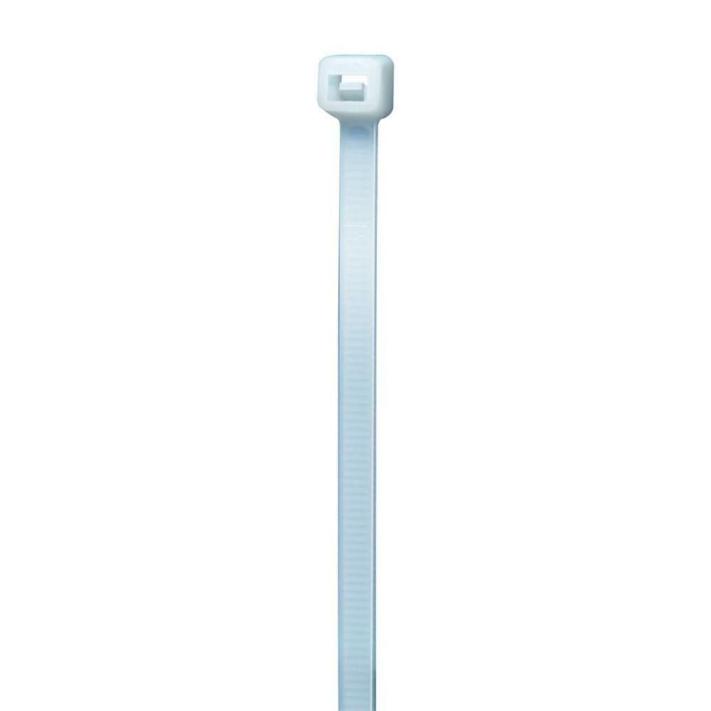 Colliers de serrage de 8 pouces en nylon pour utilisation en intérieur - Blanc (paquet de 100)