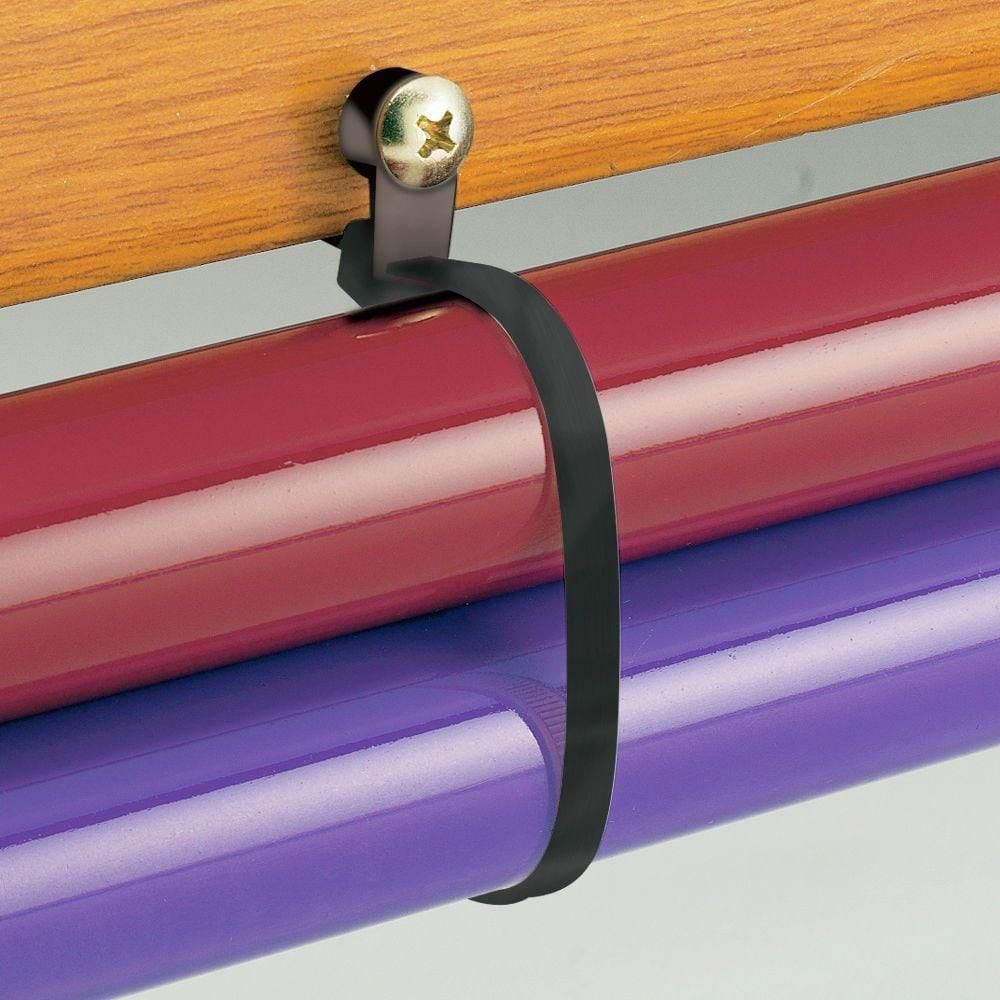 Attaches de montage de 8 pouces pour utilisation intérieure/extérieure, matériau en nylon résistant aux UV - noir (paquet de 10)