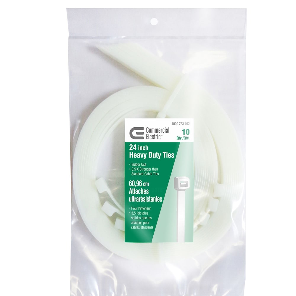 Attaches robustes de 24 pouces pour usage intérieur - Naturel (paquet de 10)