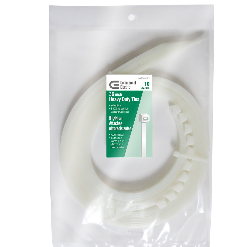 Attaches robustes de 36 pouces pour usage intérieur - Naturel (paquet de 10)