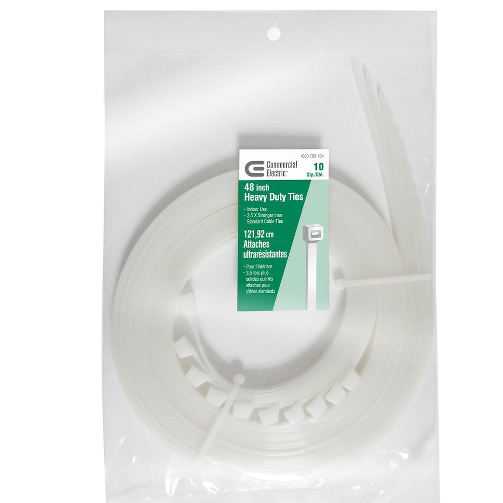 Attaches robustes de 48 pouces pour usage intérieur - Naturel (paquet de 10)