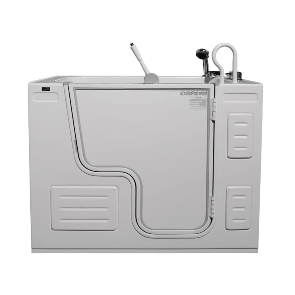 Hydrolife Deluxe 51.25 in. x 26.75 in. Walk-In Air Bath Bathtub in White, RH Outward Door,Faucet Set