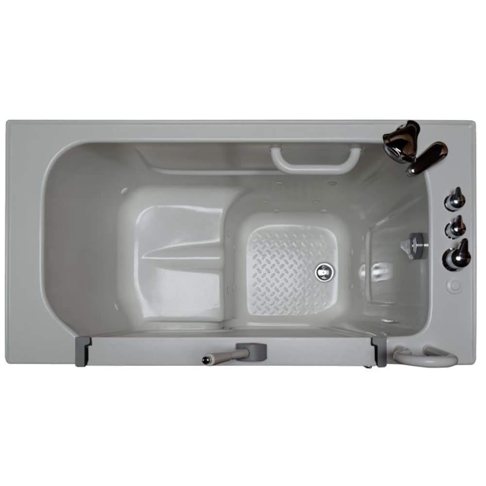 Hydrolife Deluxe 51.25 in. x 26.75 in. Walk-In Air Bath Bathtub in White, RH Outward Door,Faucet Set