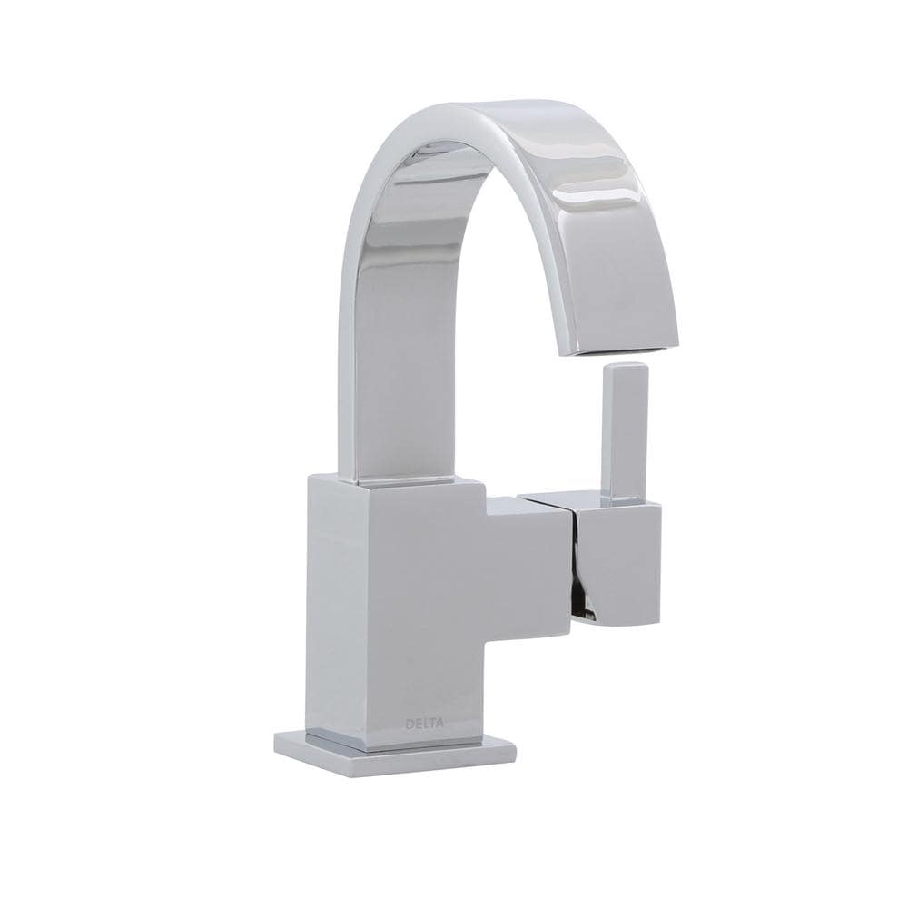 Robinet de lavabo de salle de bain à arc élevé à poignée unique et à trou unique Vero, montage sur pont, débit standard, chrome