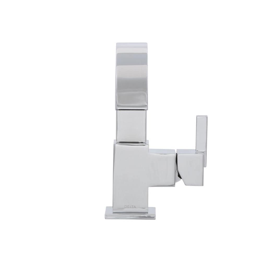 Robinet de lavabo de salle de bain à arc élevé à poignée unique et à trou unique Vero, montage sur pont, débit standard, chrome