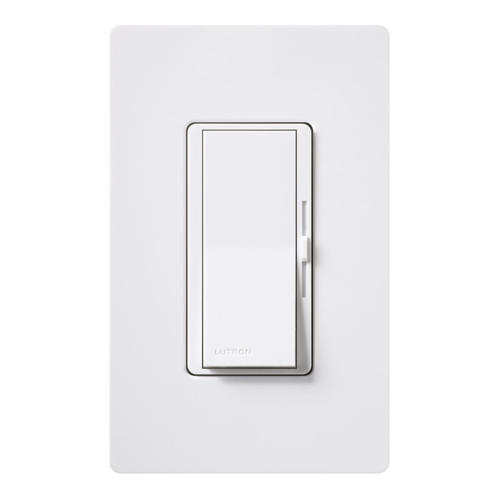 Variateur d'intensité Diva LED+ pour ampoules LED/halogènes/à incandescence à intensité variable, unipolaire ou à 3 voies, en blanc