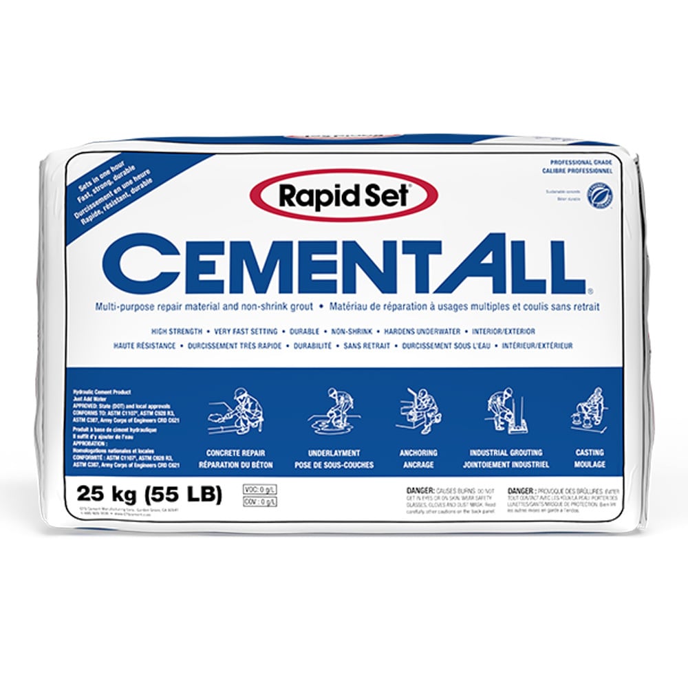 CEMENT ALL, 25 kg, béton multi-usages hautes performances, matériau de réparation de ciment