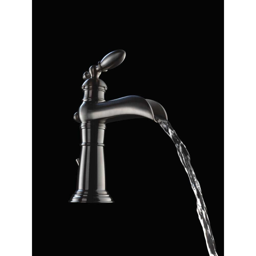 Robinet de salle de bain à arc élevé à 1 poignée et trou unique de style victorien en acier inoxydable avec poignée à levier