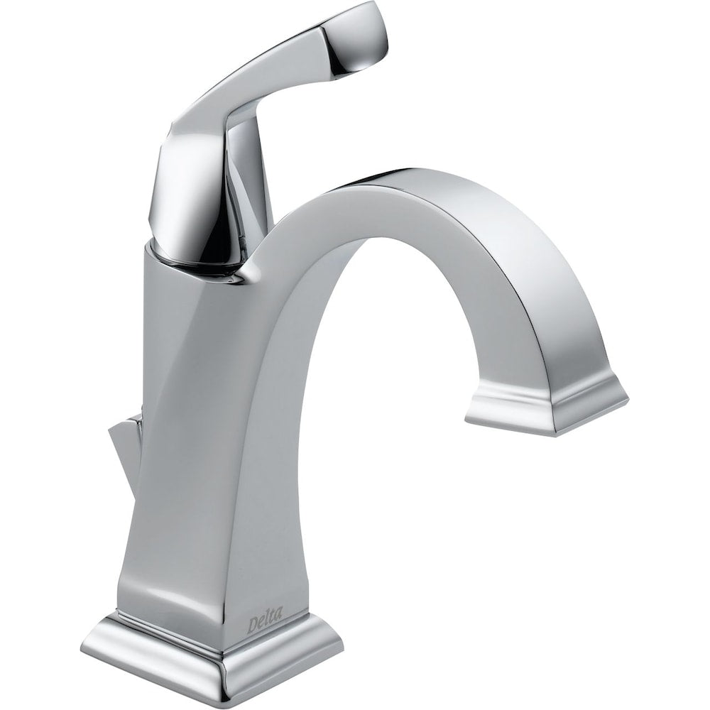 Robinet de lavabo de salle de bain à arc élevé à poignée unique et à trou unique Dryden, montage sur pont, débit standard, chrome