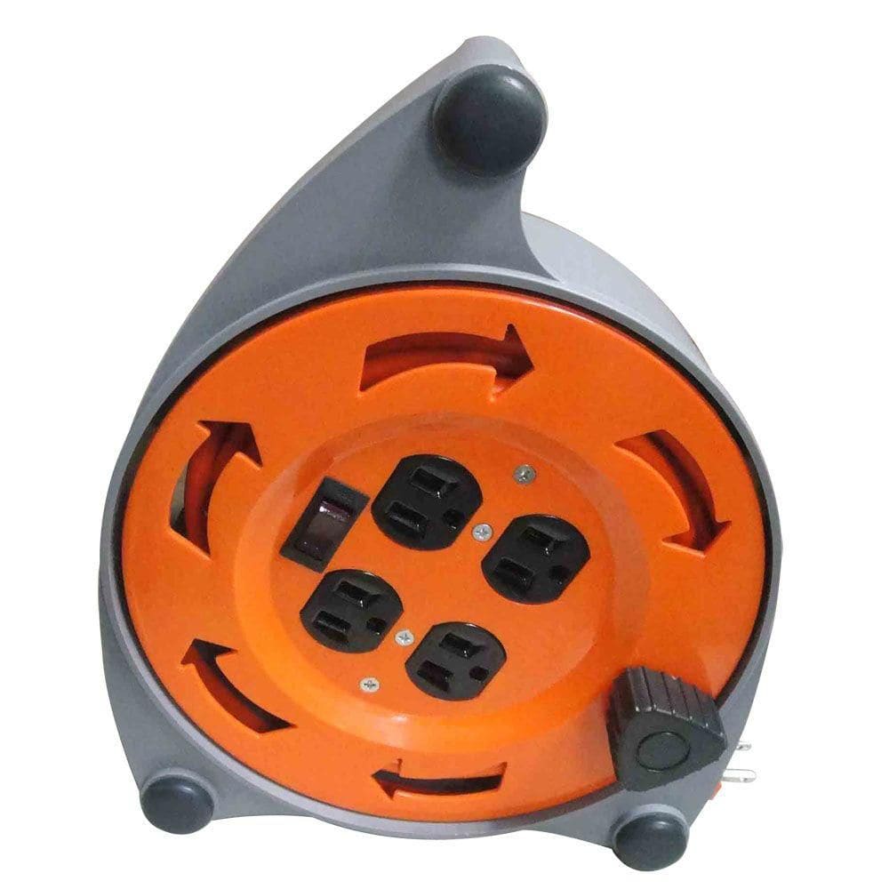 20 ft. 16 Gauge 13 Amps Indoor Light Duty 4-Outlet Extension Cord Reel