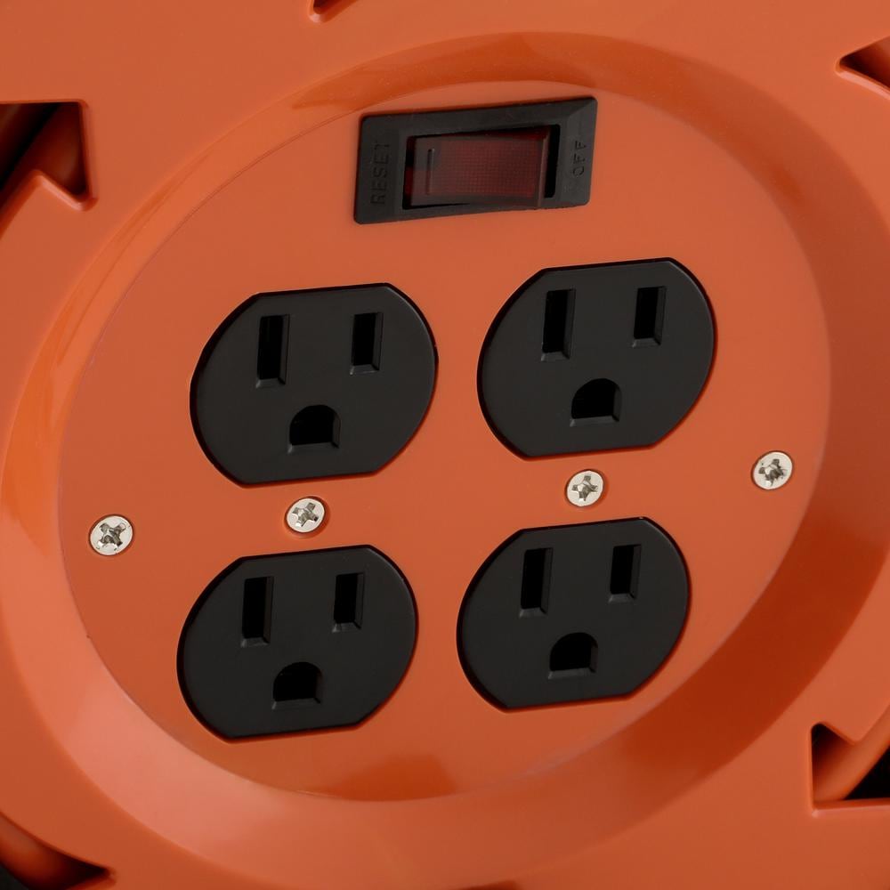 20 ft. 16 Gauge 13 Amps Indoor Light Duty 4-Outlet Extension Cord Reel