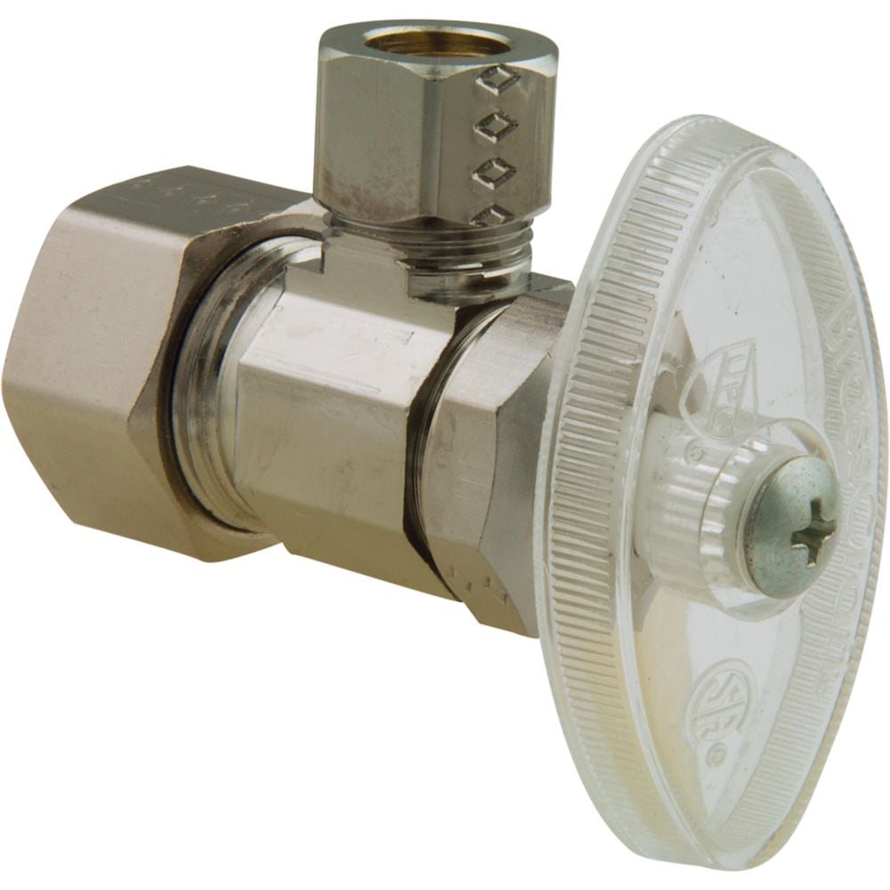 Vanne d'angle Compression nominale de 1/2 pouce X Compression extérieure de 3/8 pouce