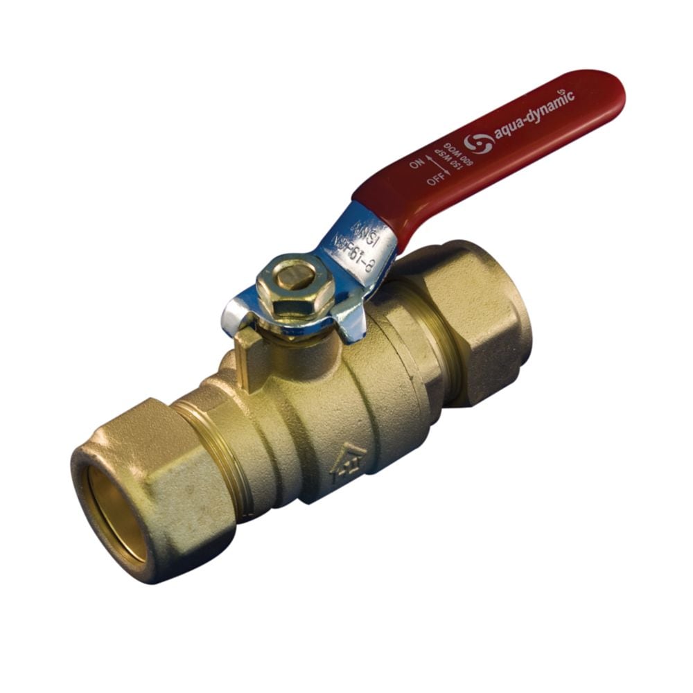 Robinet à tournant sphérique à passage complet en laiton forgé à compression de 1/2 po X 1/2 sans plomb