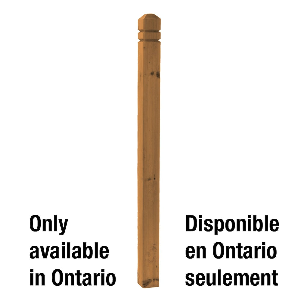 Poteau à rainure en V en bois traité sous pression 4 x 4 x 54 po