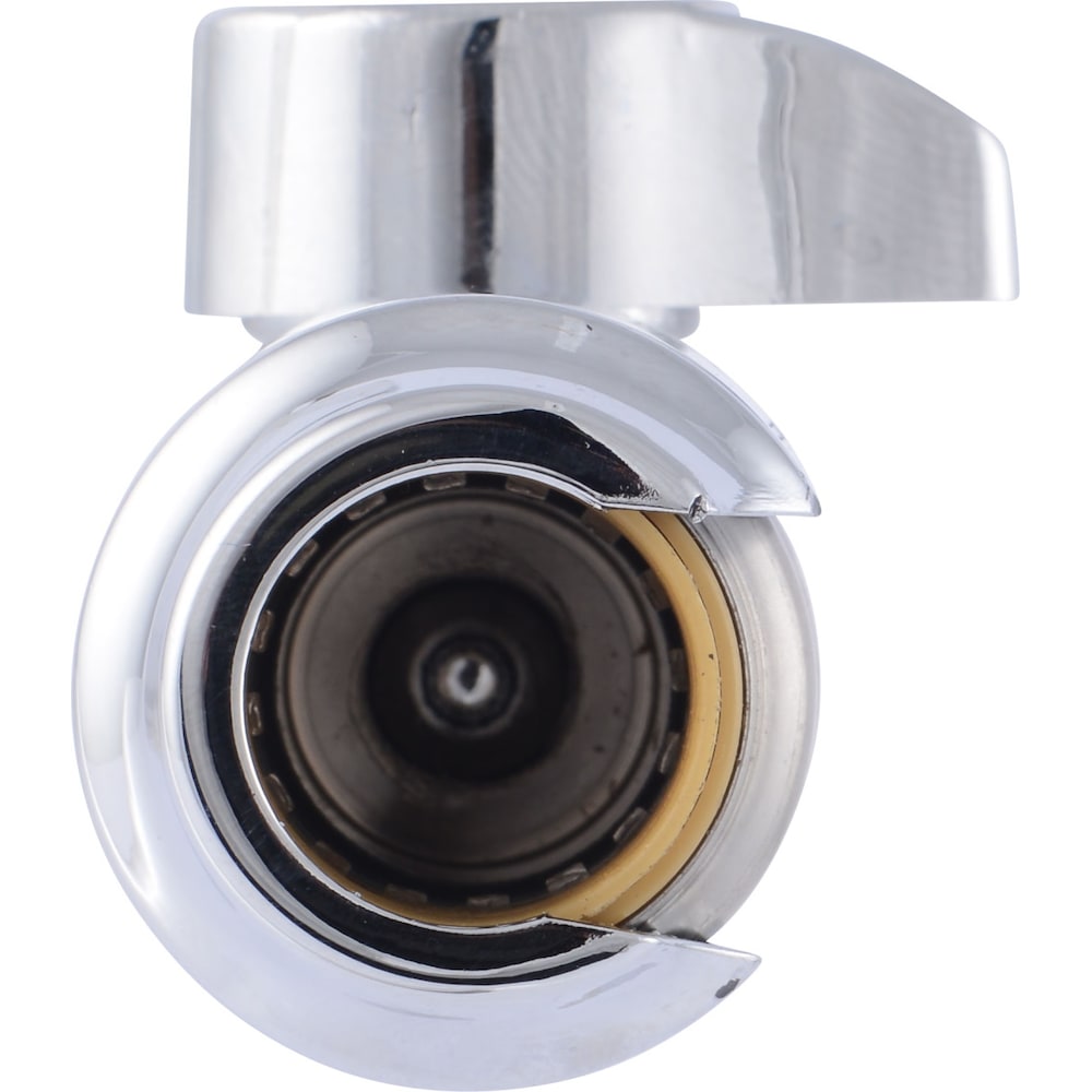 1/2 inch x 3/8 inch Chrome Brass Push-to-Connect Compression Straight Stop Valve