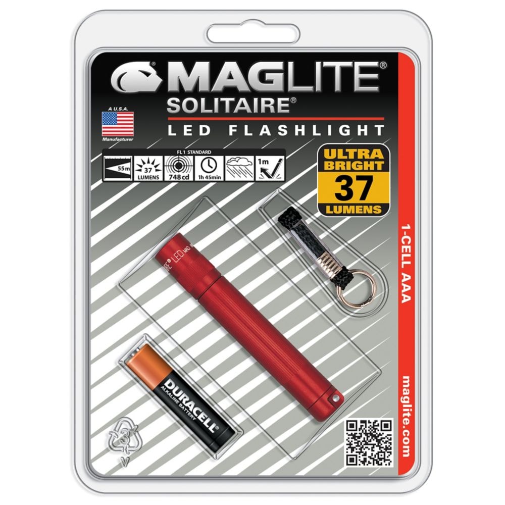 1-Cell AAA Solitaire LED Flashlight - Red