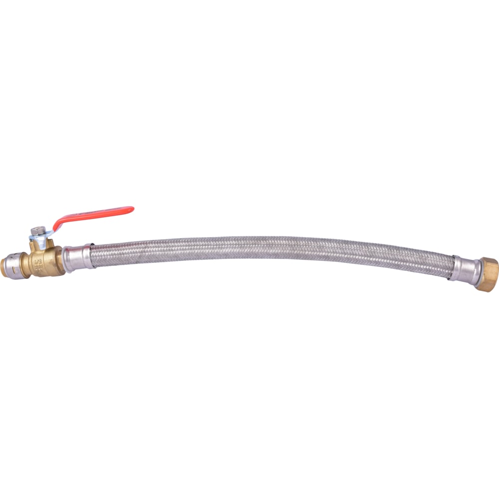 1/2 inch x 18 inch Push-to-Connect Water Heater Connector with Ball Valve