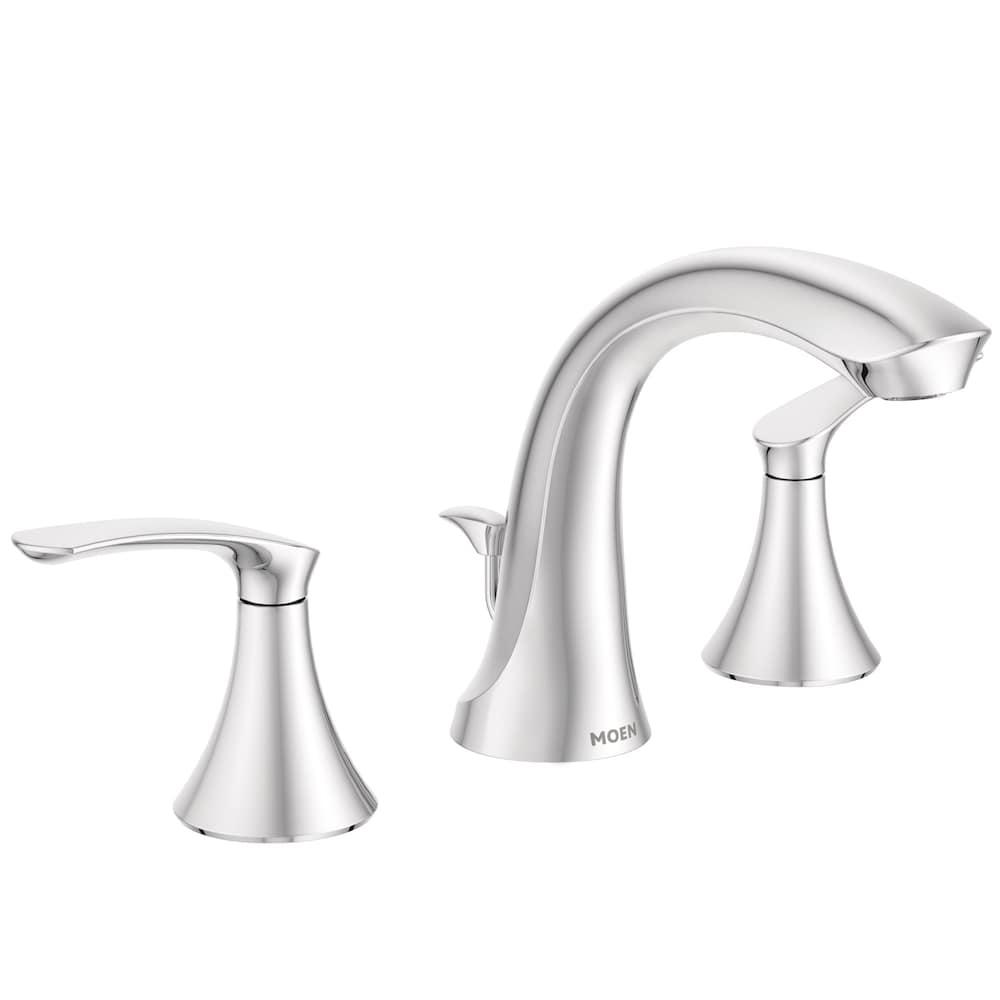 Darcy 2 Handle 8-to-16-inch Widespread Bathroom Sink Faucet/Tap in Chrome (Drain and Valve Included)
