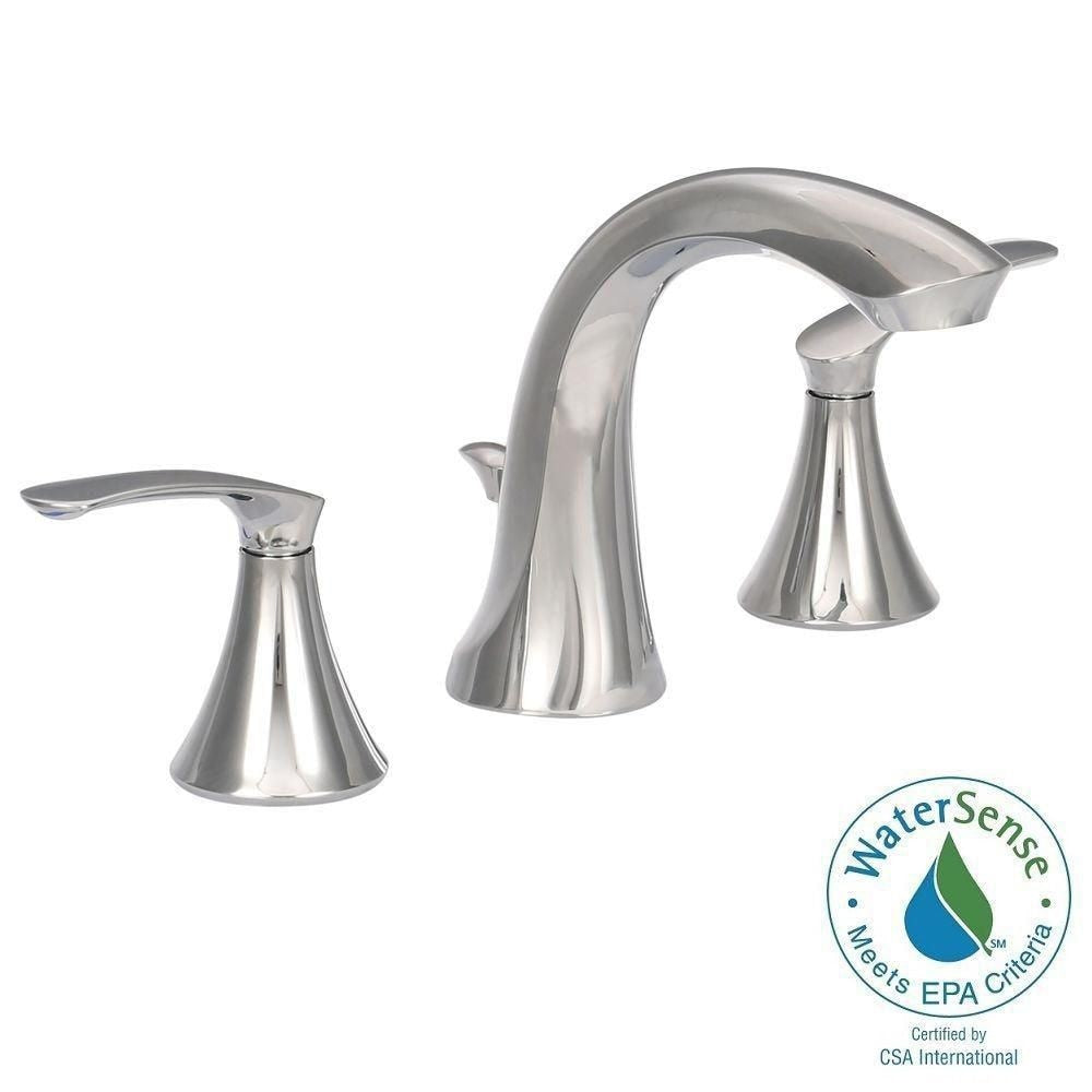 Darcy 2 Handle 8-to-16-inch Widespread Bathroom Sink Faucet/Tap in Chrome (Drain and Valve Included)