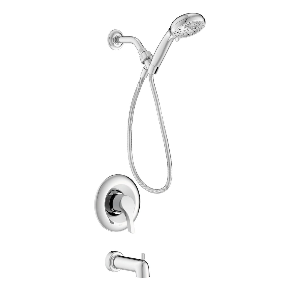 Robinet de baignoire-douche Danika Posi-Temp® avec tuyau flexible en chrome (robinet inclus)