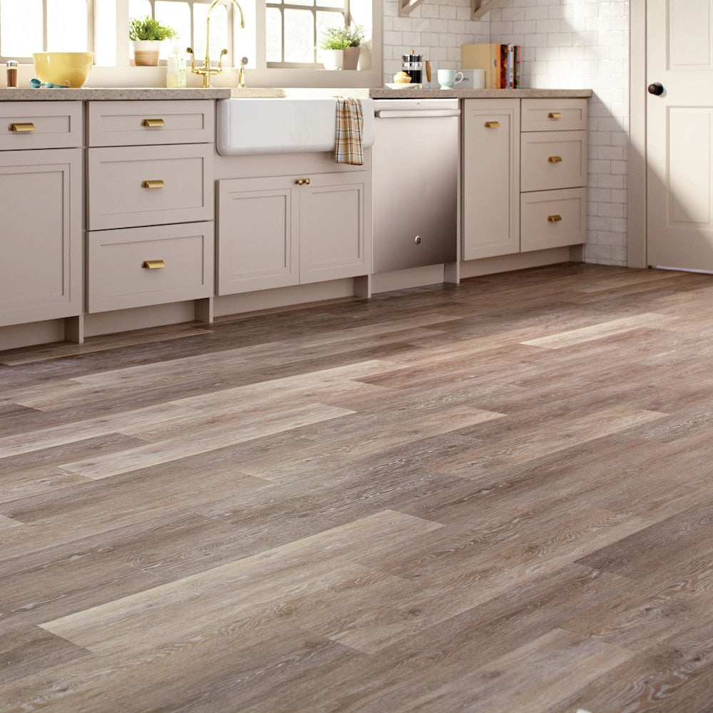 Brushed Oak Taupe 6-inch x 36-inch Luxury Vinyl Plank Flooring (24 sq. ft. / case)