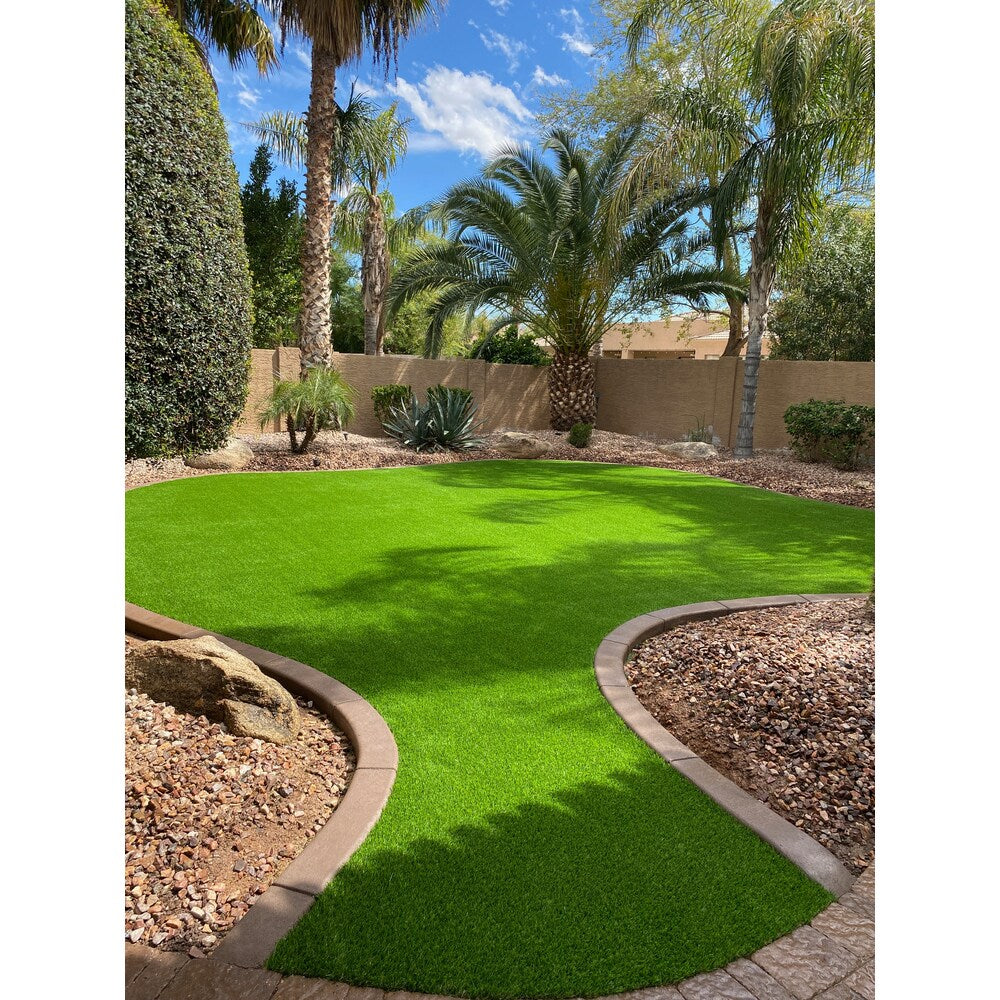Gazon artificiel Premium Spring 15 pi x 25 pi pour aménagement paysager extérieur