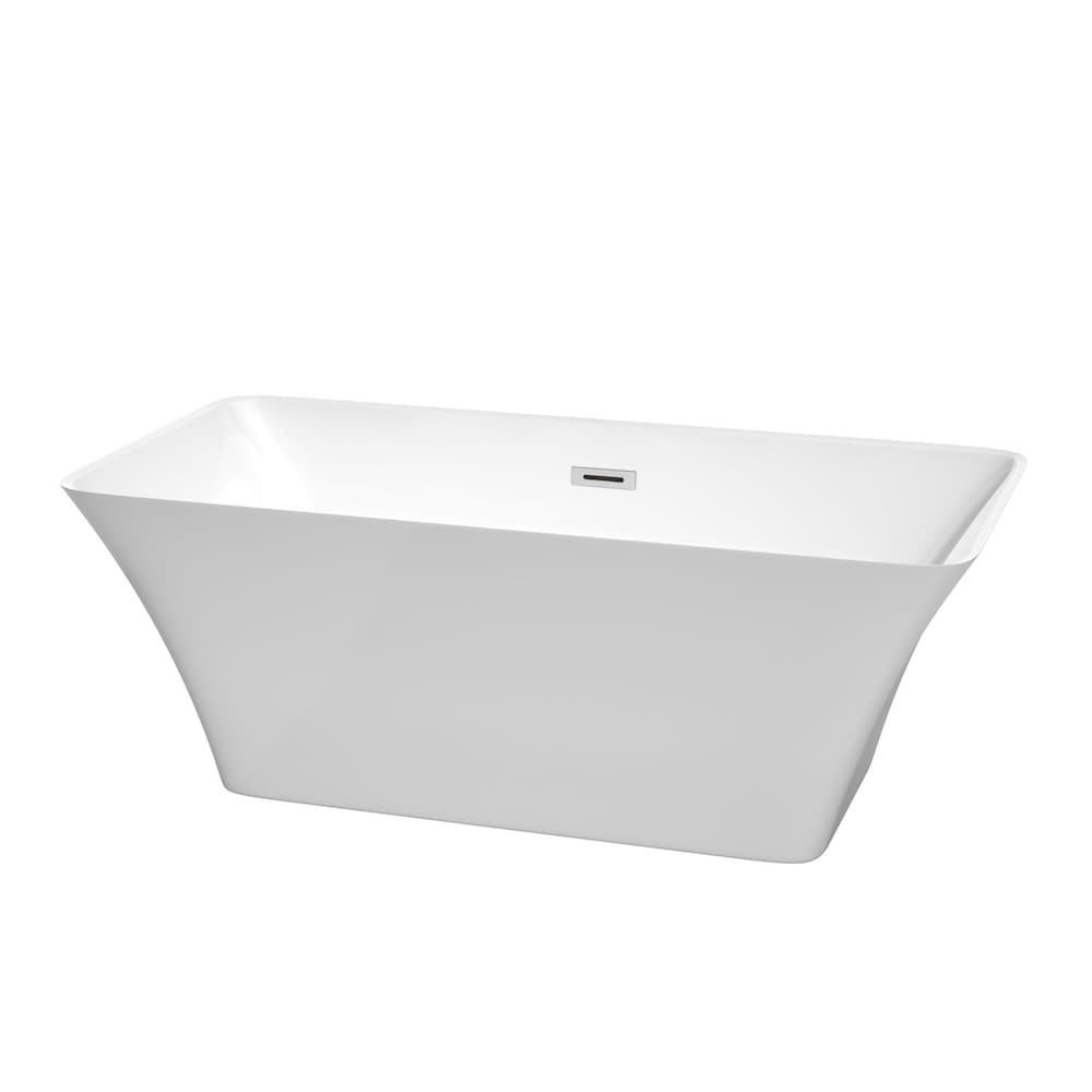 Tiffany 5 Feet Acrylic Freestanding Flatbottom Bathtub in White