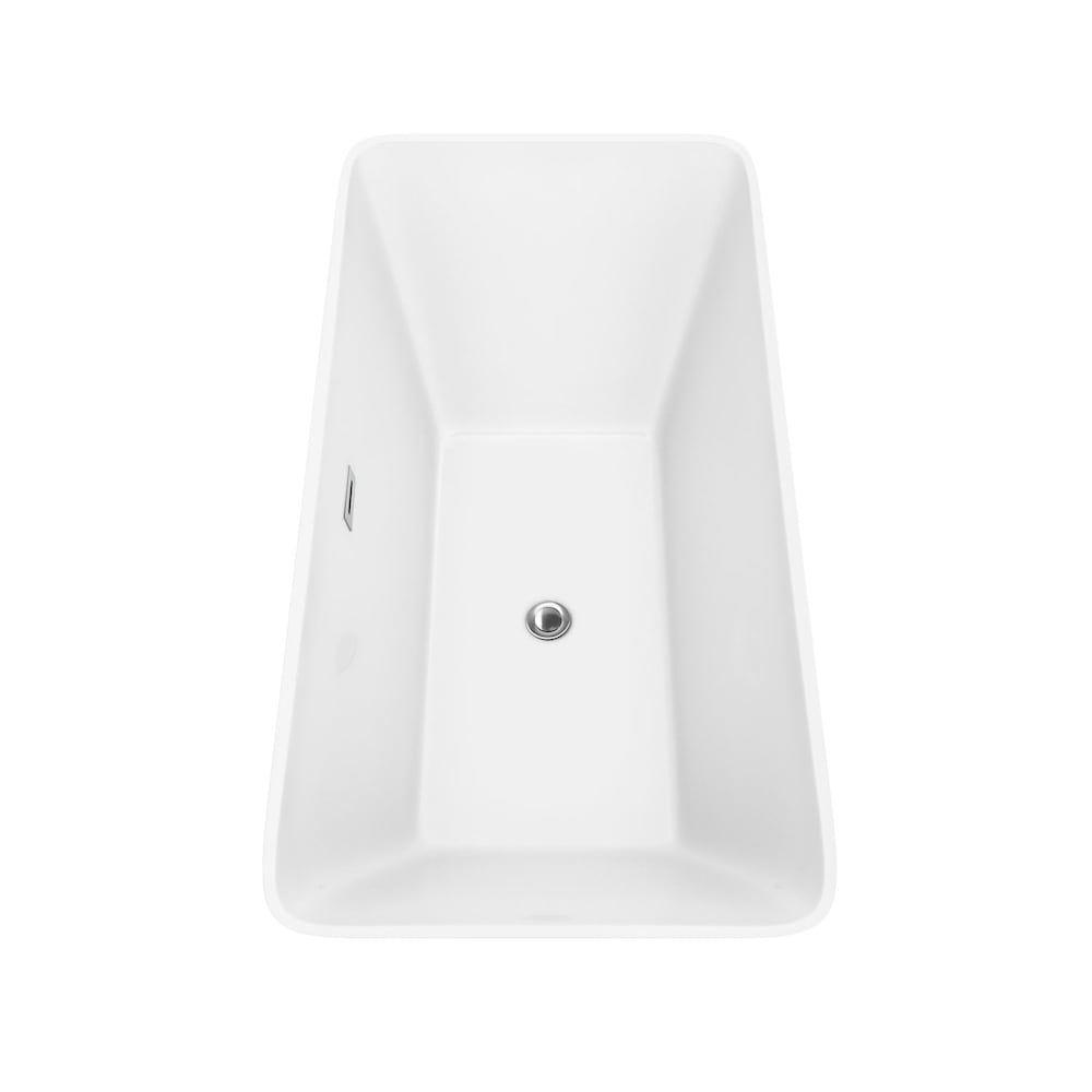Tiffany 5 Feet Acrylic Freestanding Flatbottom Bathtub in White