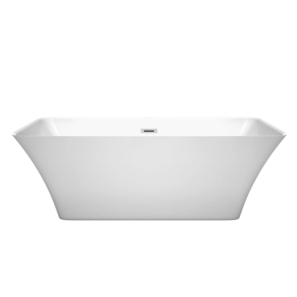 Tiffany 5 Feet 8-Inch Acrylic Freestanding Flatbottom Bathtub in White