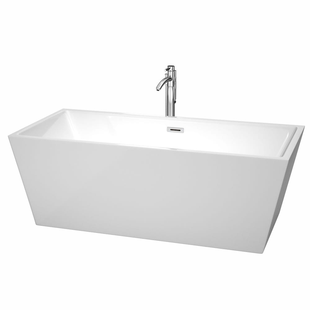 Sara 5 Feet 8-Inch Acrylic Freestanding Bathtub in White