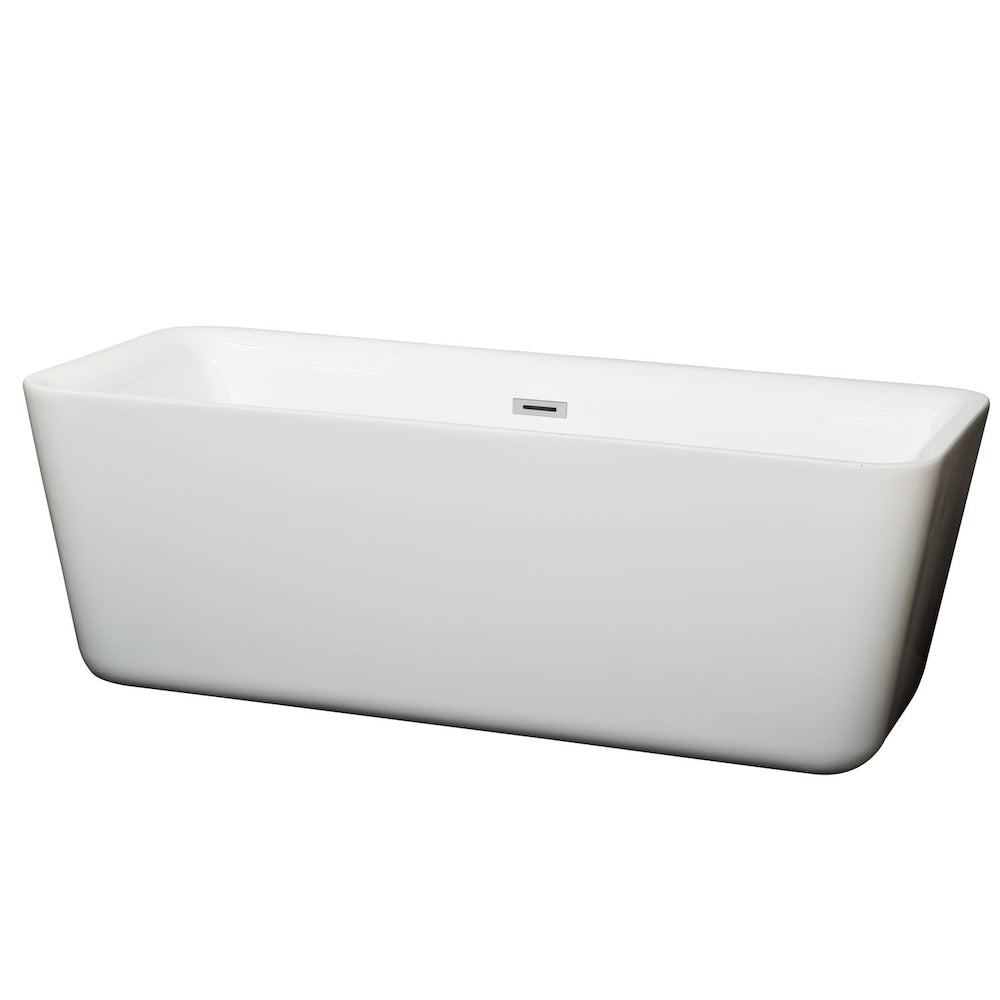 Emily 5 Feet 9-Inch Soaker Bathtub with Centre Drain in White