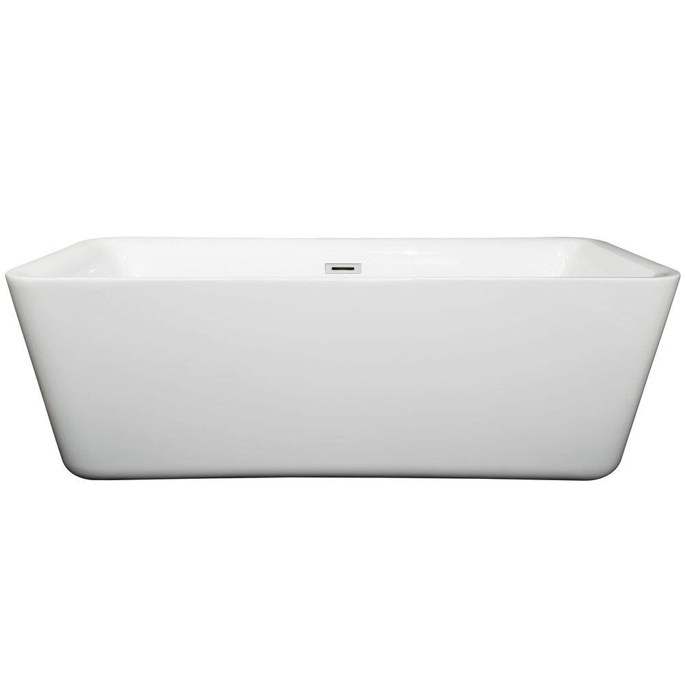 Emily 5 Feet 9-Inch Soaker Bathtub with Centre Drain in White