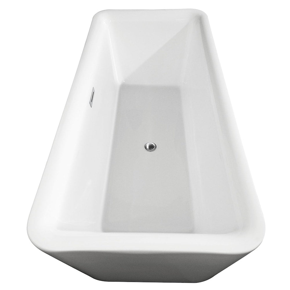 Emily 5 Feet 9-Inch Soaker Bathtub with Centre Drain in White