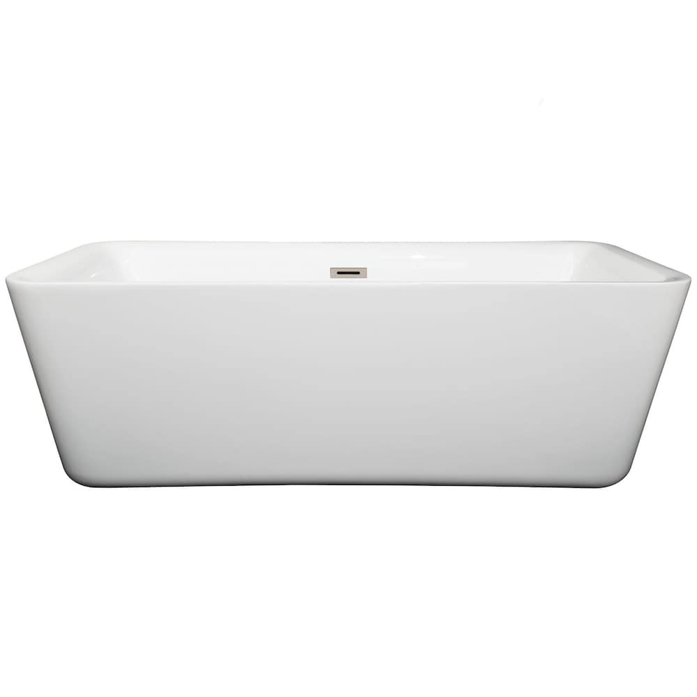 Baignoire Emily de 5 pieds 9 pouces avec drain central en blanc