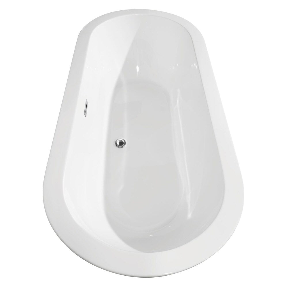 Soho 5 Feet 8-Inch Acrylic Freestanding Flatbottom Bathtub in White