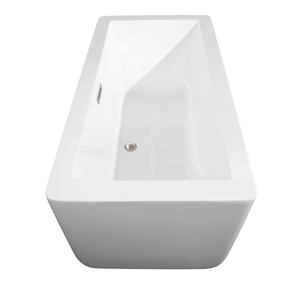 Baignoire de trempage Laura de 4 pieds et 11 pouces avec drain central en blanc