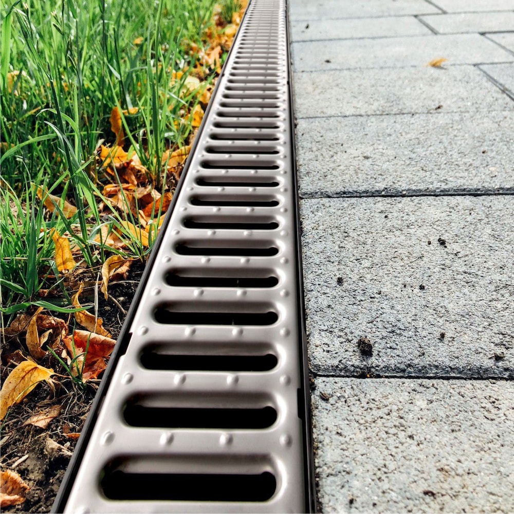 Série de drains à canaux profonds de 40 po avec grille en acier inoxydable
