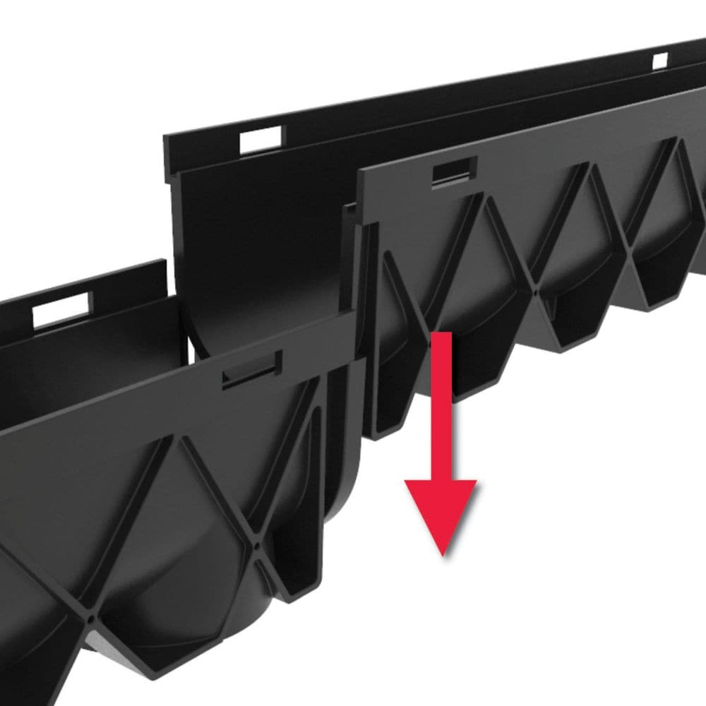 Série de drains à canaux profonds de 40 po avec grille en acier inoxydable