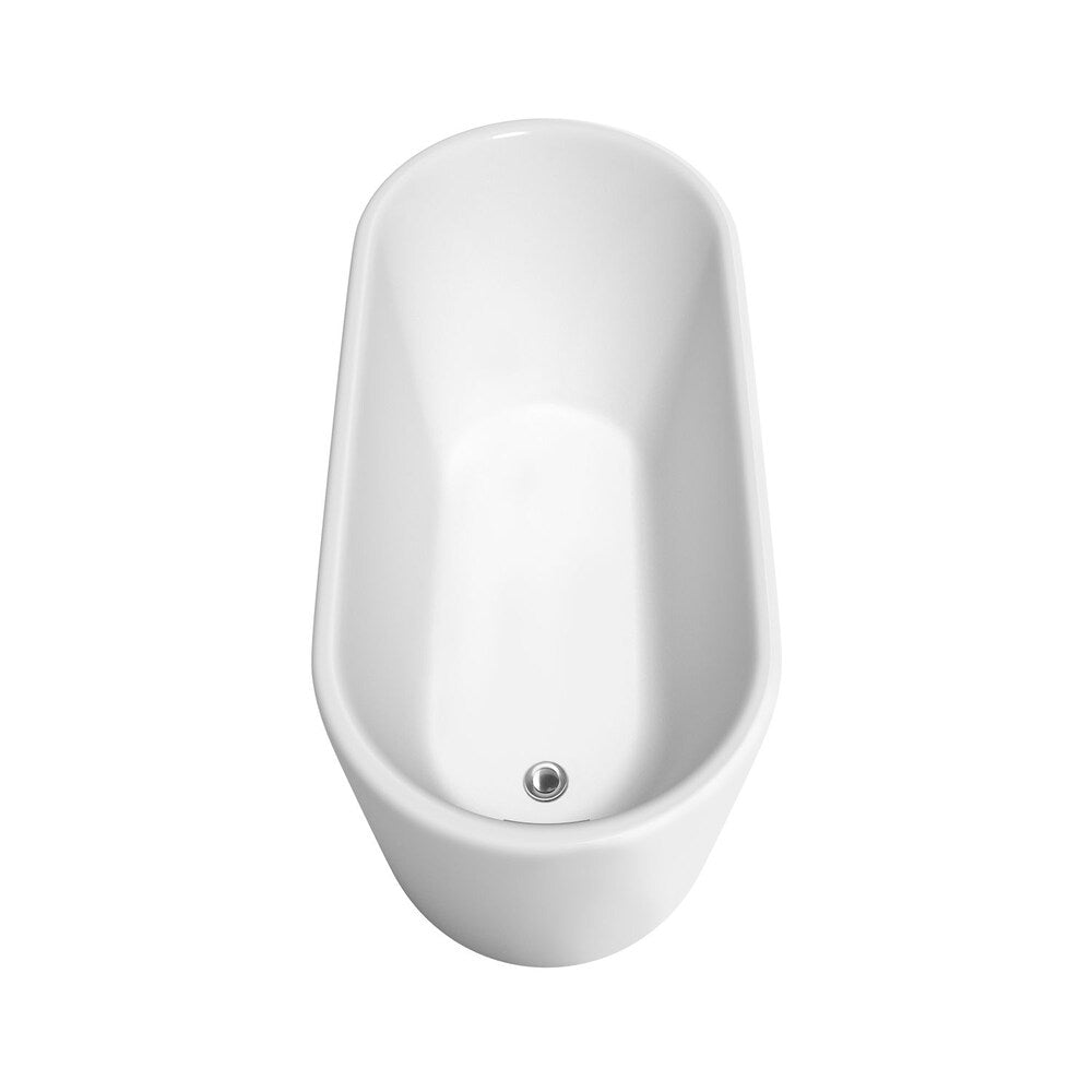 Ursula 4 Feet 11-Inch Freestanding Bathtub in White with Chrome Faucet