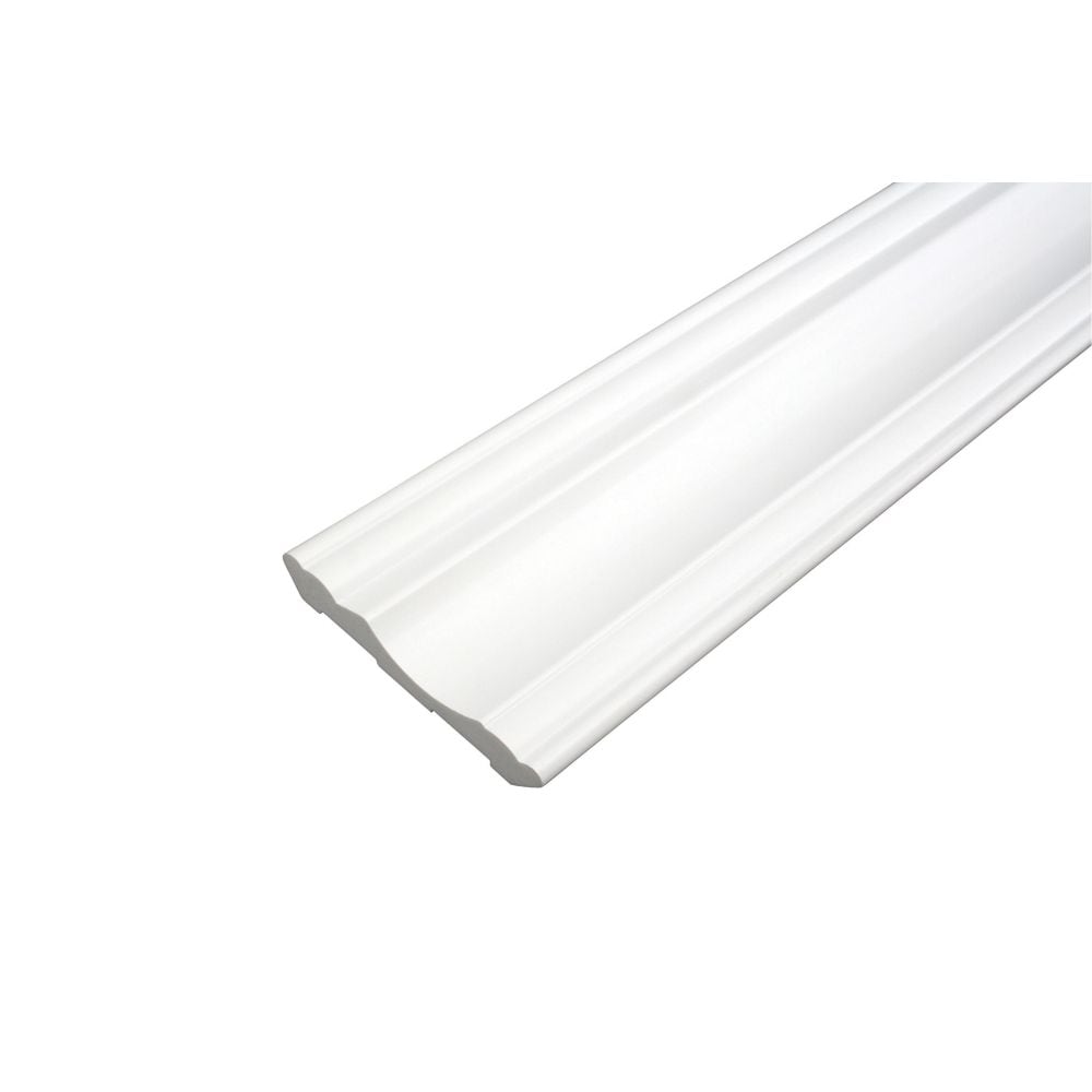 Crown - Prefinished Ready to Install - Fauxwood White - 3-1/2 In. x 5/8 In. x 8 Ft.