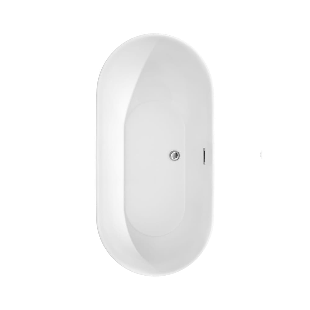 Melissa 60-inch Acrylic Flat-Bottom Centre Drain Soaking Tub in White