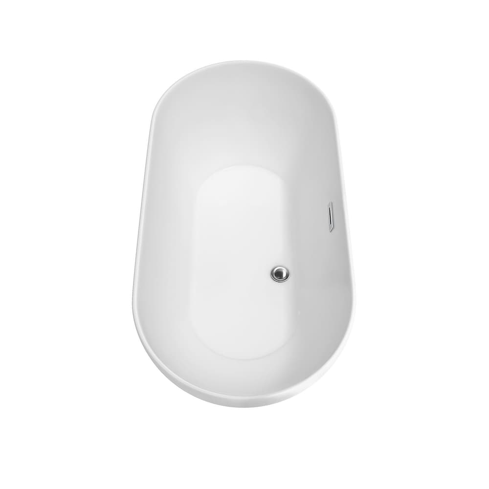 Melissa 60-inch Acrylic Flat-Bottom Centre Drain Soaking Tub in White